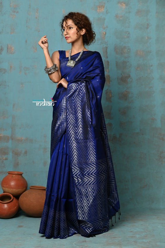 Anokhi ~ Handloom Pure Soft Silk Saree with Designer Pallu ~ Porcelain Blue (Limited Edition)