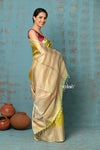 Anokhi ~ Handloom Pure Soft Silk Saree with Designer Pallu ~ Lime Green (Limited Edition)