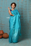 Anokhi ~ Handloom Pure Soft Silk Saree with Designer Pallu ~ Blue Frost (Limited Edition)