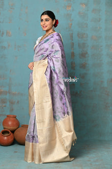  Anokhi ~ Handloom Pure Soft Silk Saree with All Over Ikkat Design ~ Lilac (Limited Edition)