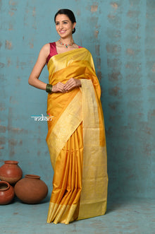  Anokhi ~ Handloom Pure Soft Silk Saree with Designer Pallu ~ Yellow (Limited Edition)