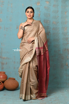  Anokhi ~ Handloom Pure Silk Designer Pallu ~ Sunset Slate (Limited Edition)