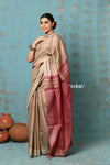 Anokhi ~ Handloom Pure Silk Designer Pallu ~ Sunset Slate (Limited Edition)