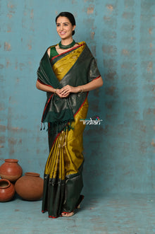  Anokhi ~ Handloom Pure Soft Silk Saree with Designer Pallu ~ Sunflower Yellow (Limited Edition)