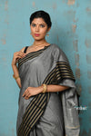 Anokhi ~ Handloom Pure Soft Silk Saree with Designer Pallu ~ Grey (Limited Edition)