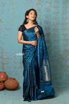 Anokhi ~ Handloom Pure Silk Saree with Designer Pallu ~ No Border Celestial Blue (Limited Edition)