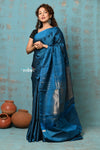 Anokhi ~ Handloom Pure Silk Saree with Designer Pallu ~ No Border Celestial Blue (Limited Edition)