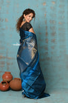 Anokhi ~ Handloom Pure Silk Saree with Designer Pallu ~ No Border Celestial Blue (Limited Edition)