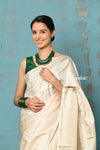 Anokhi ~ Handloom Pure Soft Silk Saree with Designer Pallu ~ Shwet (Limited Edition)