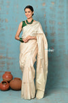 Anokhi ~ Handloom Pure Soft Silk Saree with Designer Pallu ~ Shwet (Limited Edition)