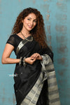 Anokhi ~ Handloom Pure Soft Silk Saree with Designer Pallu ~ Royal Black (Limited Edition)