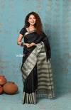 Anokhi ~ Handloom Pure Soft Silk Saree with Designer Pallu ~ Royal Black (Limited Edition)