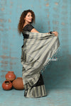 Anokhi ~ Handloom Pure Soft Silk Saree with Designer Pallu ~ Royal Black (Limited Edition)