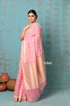 Tejaswi ~ Exclusive High Quality Handloom Banarasi Cotton Saree with Beautiful Abstract Print- Soft Pink