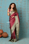 Anokhi ~ Handloom Pure Soft Silk Saree with Designer Pallu ~ Wine Maroon (Limited Edition)