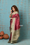 Anokhi ~ Handloom Pure Soft Silk Saree with Designer Pallu ~ Wine Maroon (Limited Edition)