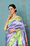 Tyohaar ~ Chandrakala: Handloom Pure Silk Paithani Saree with Traditional Peacock Pallu ~ Dual Tone Lavender (By Government Certified Weavers)