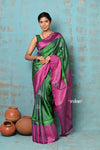 Anokhi ~ Handloom Pure Soft Silk Saree with Designer Pallu ~ Basil Green (Limited Edition)