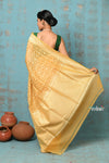 Tejaswi ~ Exclusive High Quality Handloom Banarasi Cotton Saree with Beautiful Abstract Print- Sunset Yellow