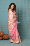 Tejaswi ~ Exclusive High Quality Handloom Banarasi Cotton Saree with Beautiful Abstract Print- Salient Pink