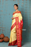 Tyohaar ~ Handloom Pure Silk  Maharani Paithani Saree with Handcrafted Maharani Pallu ~ Royal Yellow