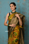 Anokhi ~ Handloom Pure Soft Silk Saree with All Over Ikkat Design ~ Yellow (Limited Edition)