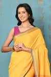 Tyohaar ~ Pure Mul Cotton Handloom Saree - Yellow