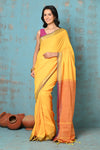 Tyohaar ~ Pure Mul Cotton Handloom Saree - Yellow