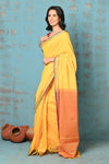 Tyohaar ~ Pure Mul Cotton Handloom Saree - Yellow