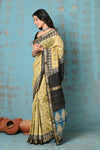 Tyohaar ~ Chanderi Cotton Natural Dye Handblock Printed Saree - Yellow