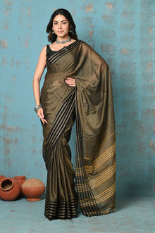  Tyohaar ~ Cotton Saree With Border - Copper