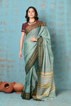 Tyohaar ~ Cotton Saree With Ganga Jamuna Border - Sea Green