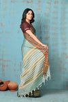 Tyohaar ~ Cotton Saree With Ganga Jamuna Border - Sea Green