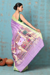 Tyohaar ~ Exclusive! Handloom Pure Cotton Paithani in Most Traditional Lilac with Pichwai Pallu