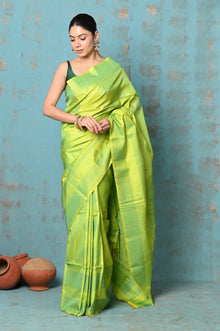  Anokhi ~ Handloom Pure Soft Silk Saree with Designer Pallu ~ Lime Green (Limited Edition)