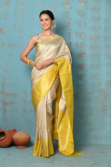  Anokhi ~ Handloom Pure Soft Silk Saree with Designer Pallu ~ Lime Yellow(Limited Edition)