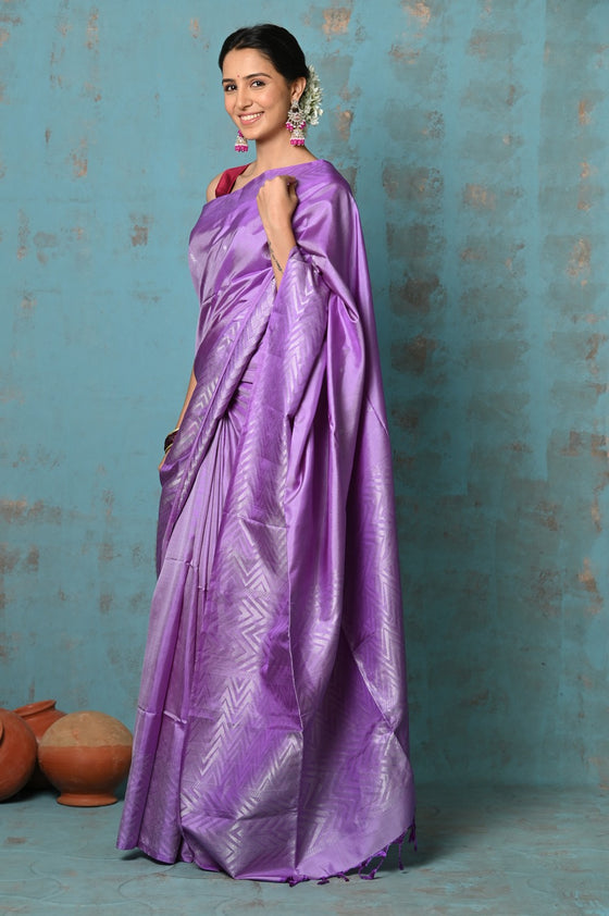 Anokhi ~ Handloom Pure Soft Silk Saree with Designer Pallu ~ Lavender