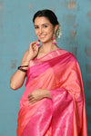 Anokhi ~ Handloom Pure Soft Silk Saree with Designer Pallu ~ Orange Pink(Limited Edition)