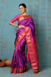 Tyohaar ~ Exclusive Handloom Pure Silk Maharani Paithani With Contrast Pallu~ Dual Tone Pink