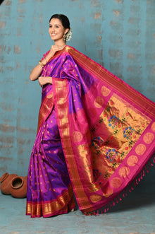  Tyohaar ~ Exclusive Handloom Pure Silk Maharani Paithani With Contrast Pallu~ Dual Tone Pink