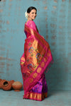 Tyohaar ~ Exclusive Handloom Pure Silk Maharani Paithani With Contrast Pallu~ Dual Tone Pink