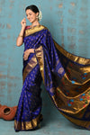 Tyohaar ~ Chandrakala: Handloom Pure Silk Maharani Paithani Saree with Traditional Maharani Pallu ~ Royal Blue (By Government Certified Weavers)