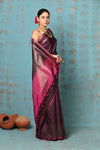 Anokhi ~ Handloom Pure Soft Silk Saree with Designer Pallu ~ Dark Maroon