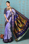 Tyohaar ~ Exclusive Handloom Pure Silk Paithani With Contrast Pallu ~ Lavender