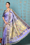 Tyohaar ~ Exclusive Handloom Pure Silk Paithani With Maharani Pallu ~ Lavender