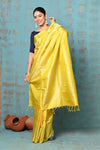 Anokhi ~ Handloom Pure Soft Silk Saree with Designer Pallu ~ Fresh Yellow