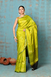 Anokhi ~ Handloom Pure Soft Silk Saree with Designer Pallu ~ Electric Yellow