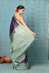 Anokhi ~ Handloom Pure Soft Silk Saree with Designer Pallu ~ Purple Silver