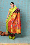 Tyohaar ~ Exclusive Handloom Pure Silk Paithani With Contrast Pallu ~ Most Traditional Maroon