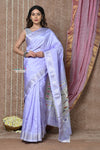 Tyohaar ~ Handloom Pure Silk Paithani Saree with Handcrafted Traditional Double Pallu ~ Lilac